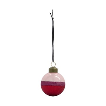 Bola de Natal Stripe Ø5 cm 4 unidades - Rosa-vermelho - House Doctor