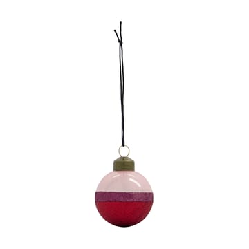 Bola de Natal Stripe Ø8 cm 4 unidades - Rosa-vermelho - House Doctor