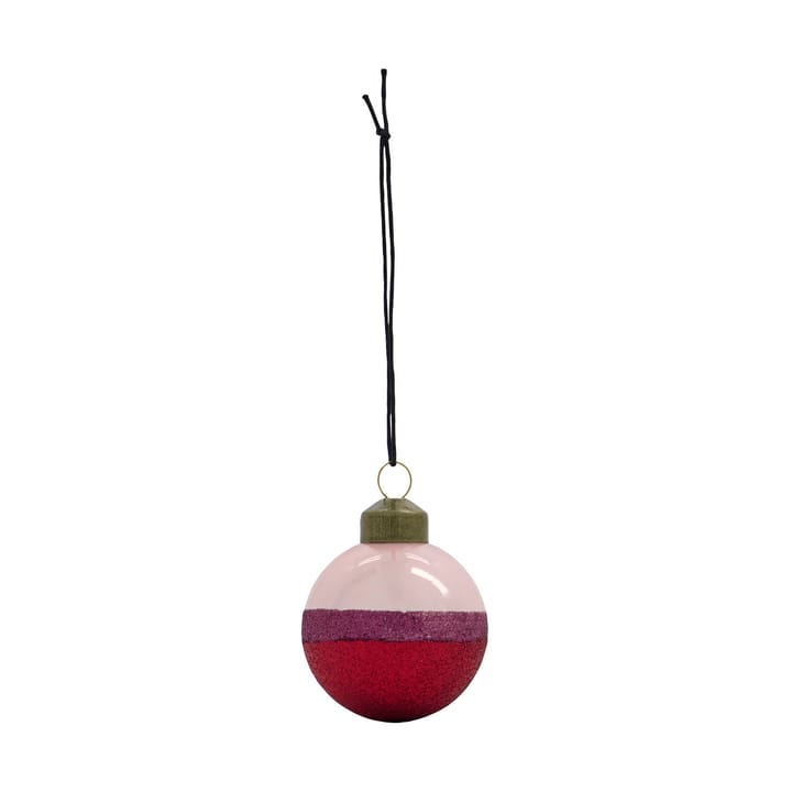 Bola de Natal Stripe Ø8 cm 4 unidades, Rosa-vermelho House Doctor