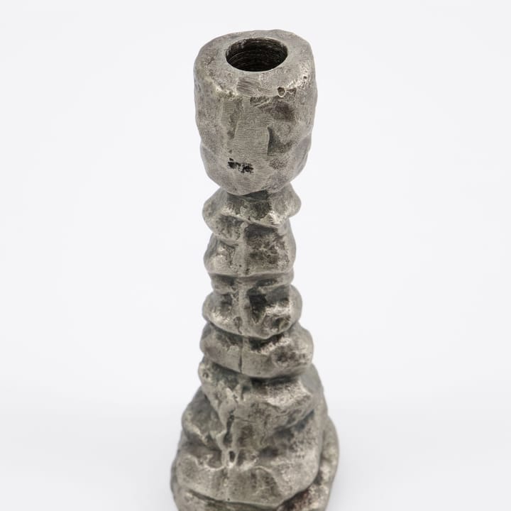 Raku castiçal antique prata - 20 cm - House Doctor