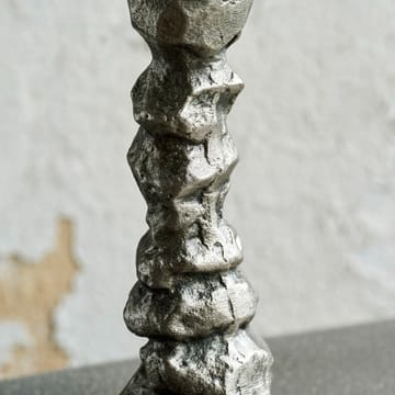 Raku castiçal antique prata - 20 cm - House Doctor