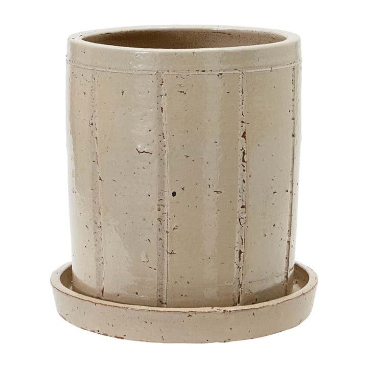 Vaso de flores Julian com prato Ø22 cm - Bege - House Doctor