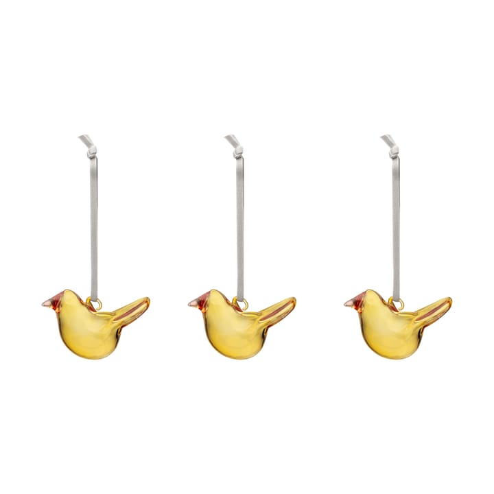 Pássaros de vidro Iittala, 3 peças - Amarelo - Iittala