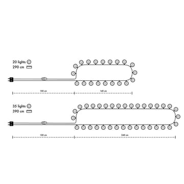 Luzes Irislights extra light chain - 20 bolas - Irislights