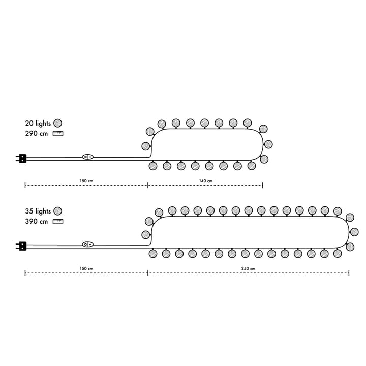 Luzes Irislights Graphic Grey, 20 bolas Irislights