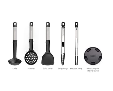 Elevate fusion Conj. suporte e utensílios de cozinha 5 peças - Silicone - Joseph Joseph