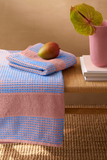 Toalha Check 50x100 cm - Soft pink-azul - Juna