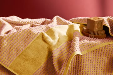 Toalha Check 70x140 cm - Amarelo-rosa - Juna