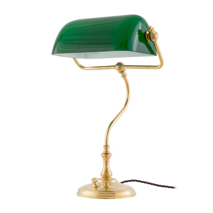 Candeeiro de mesa Bankirlamp, latão-verde Karlskrona Lampfabrik