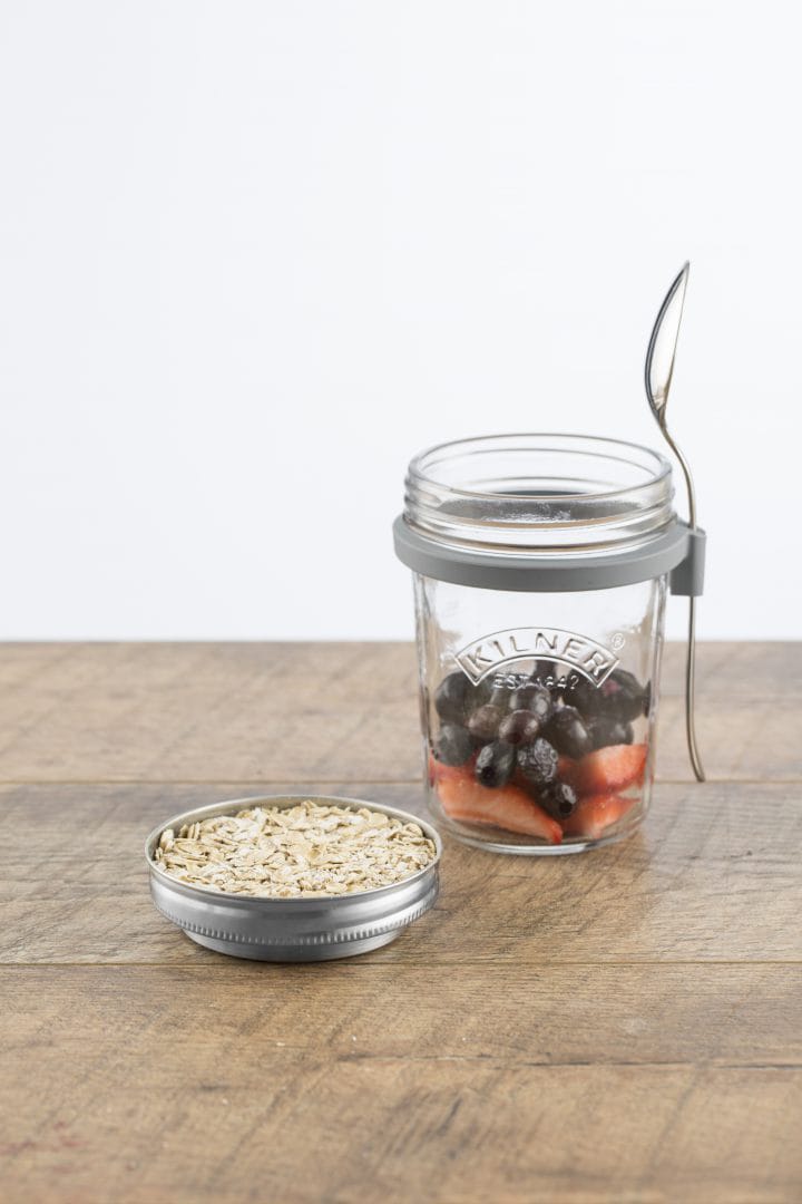 Conjunto de pequeno-almoço tigela de vidro + colher - 0,35 L - Kilner