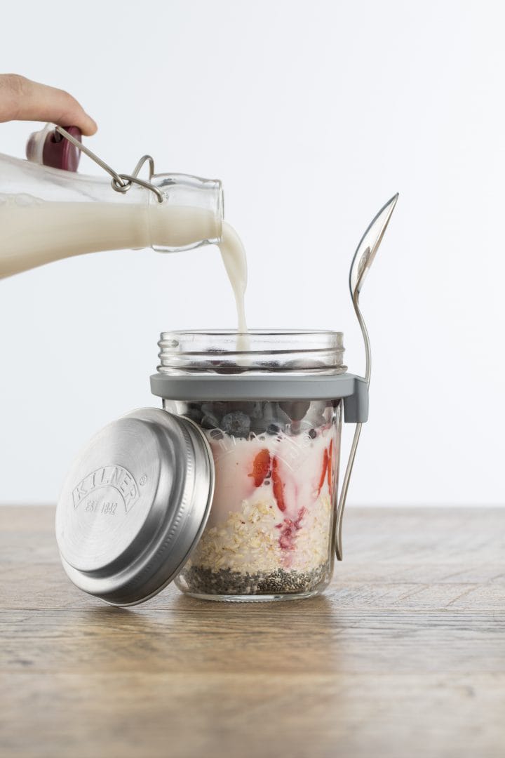 Conjunto de pequeno-almoço tigela de vidro + colher - 0,35 L - Kilner