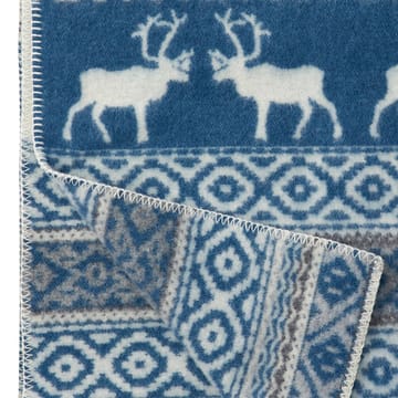 Manta de lã Sarek - azul-cinza - Klippan Yllefabrik