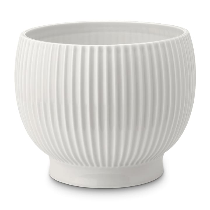 Vaso de flores com relevo Knabstrup Ø16,5 cm - Branco - Knabstrup Keramik