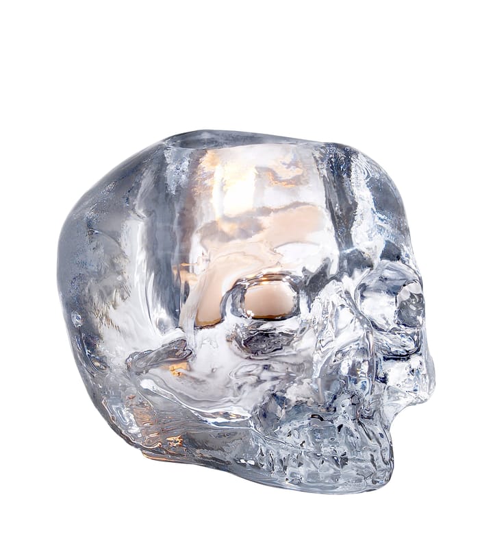 Skull suporte para vela votive 8,5 cm - vidro transparente - Kosta Boda