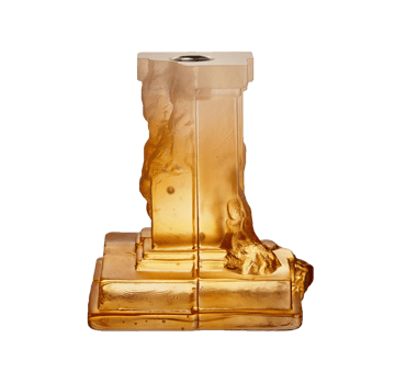 Suporte de velas Rocky Baroque 150 mm - Névoa âmbar - Kosta Boda