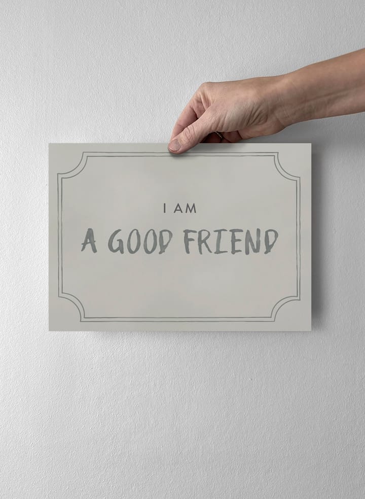 Póster Good friend diploma 21x30 cm, Dusty mint Kunskapstavlan®