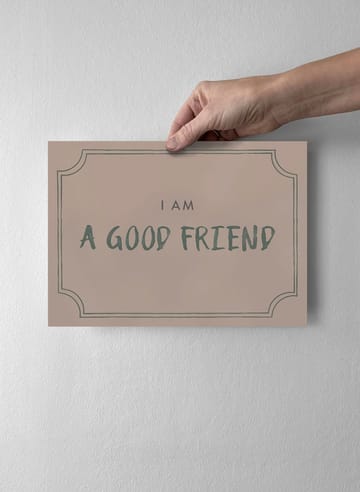 Póster Good friend diploma 21x30 cm - Dusty rose - Kunskapstavlan®