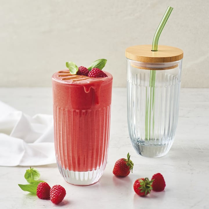 Copos de smoothie Ouessant com tampa e canudo 43 cl - Transparente - La Rochère