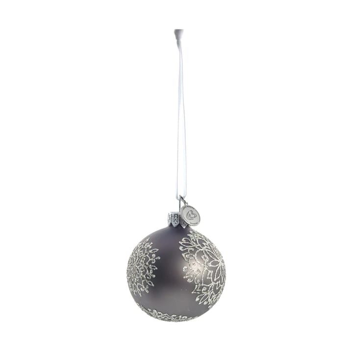 Bola de Natal Cadelia Ø6 cm - Cinza escuro, floco de neve - Lene Bjerre