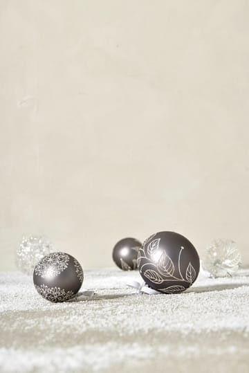 Bola de Natal Cadelia Ø6 cm - Cinza escuro, floco de neve - Lene Bjerre