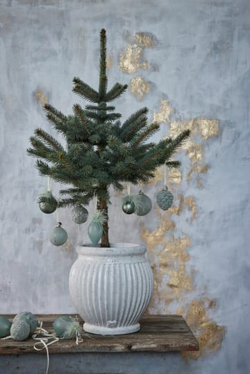 Bola de Natal Norille Ø11 cm - Dusty green, canelado - Lene Bjerre