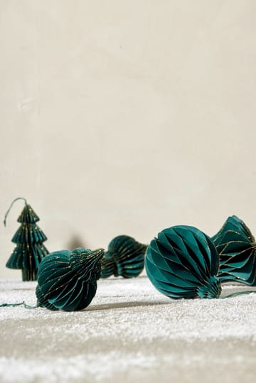 Enfeite de Natal Pappia 12 cm - Verde escuro, alongado - Lene Bjerre