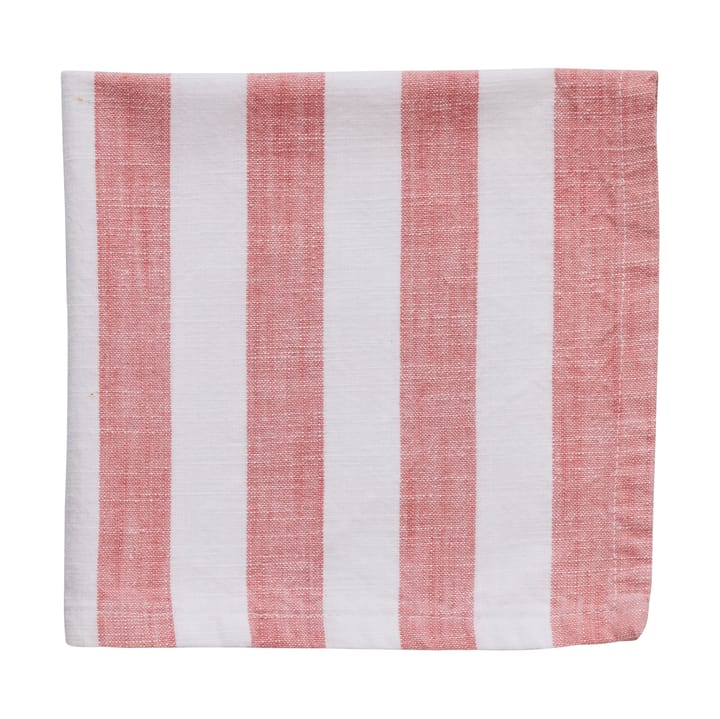 Guardanapo de algodão Olivia 40x40 cm - Off White-Dark Coral - Lene Bjerre