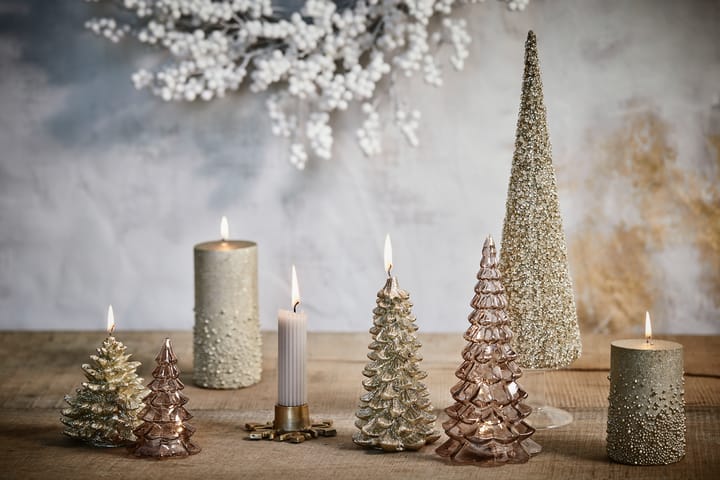 Suporte de velas Caville snow flake 9,5 cm - light gold - Lene Bjerre