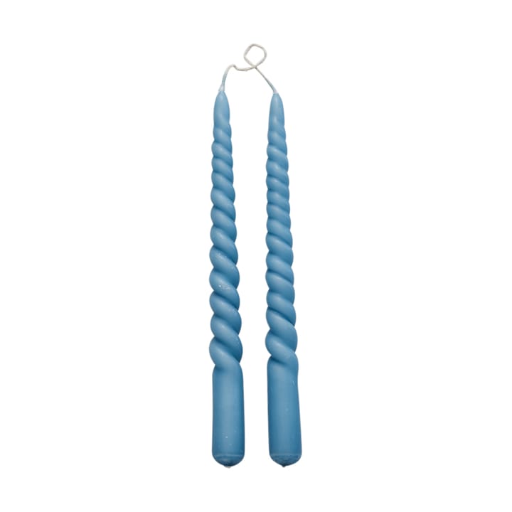 Vela torcida Twisted 25 cm, 2 unidades - F. Blue - Lene Bjerre