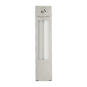 Velas Ribbat 25 cm 2-un - branco - Lene Bjerre