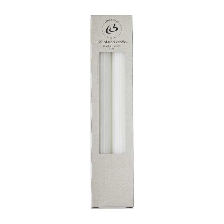 Velas Ribbat 25 cm 2-un - branco - Lene Bjerre