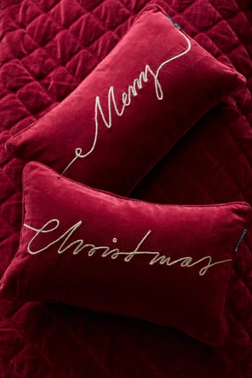 Almofada de veludo Algodão Orgânico Christmas 30x50 cm - Vermelho - Lexington