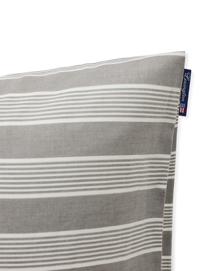 Capa de almofada de liocel e algodão Striped 50x60 cm, Cinza-branco Lexington