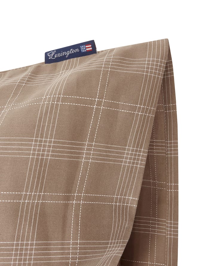 Capa de almofada em Oxford xadrez Pinpoint 50x60 cm, Brown Lexington