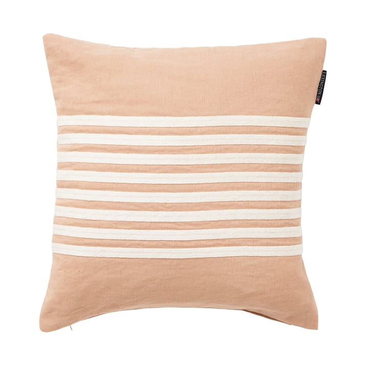 Capa de almofada Emboidery Striped Linen/Cotton 50x50 cm - Bege-branco - Lexington