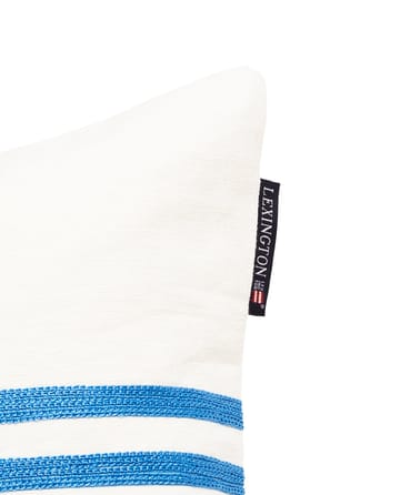 Capa de almofada Emboidery Striped Linen/Cotton 50x50 cm - Off White-azul - Lexington