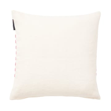 Capa de almofada Emboidery Striped Linen/Cotton 50x50 cm - Off White-vermelho - Lexington