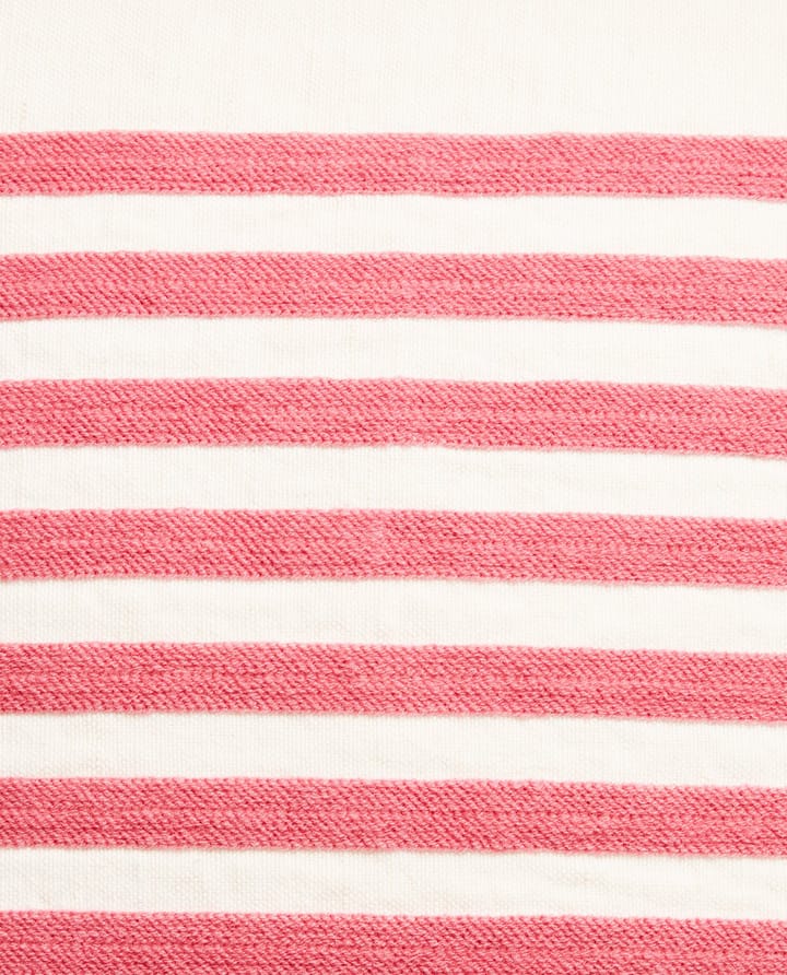 Capa de almofada Emboidery Striped Linen/Cotton 50x50 cm - Off White-vermelho - Lexington