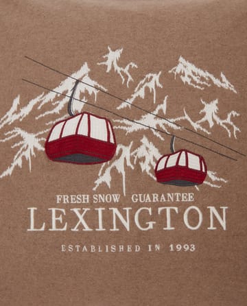 Capa de almofada Fresh Snow Ski Lift Wool Mix 50x50 cm - bege-branco-vermelho - Lexington