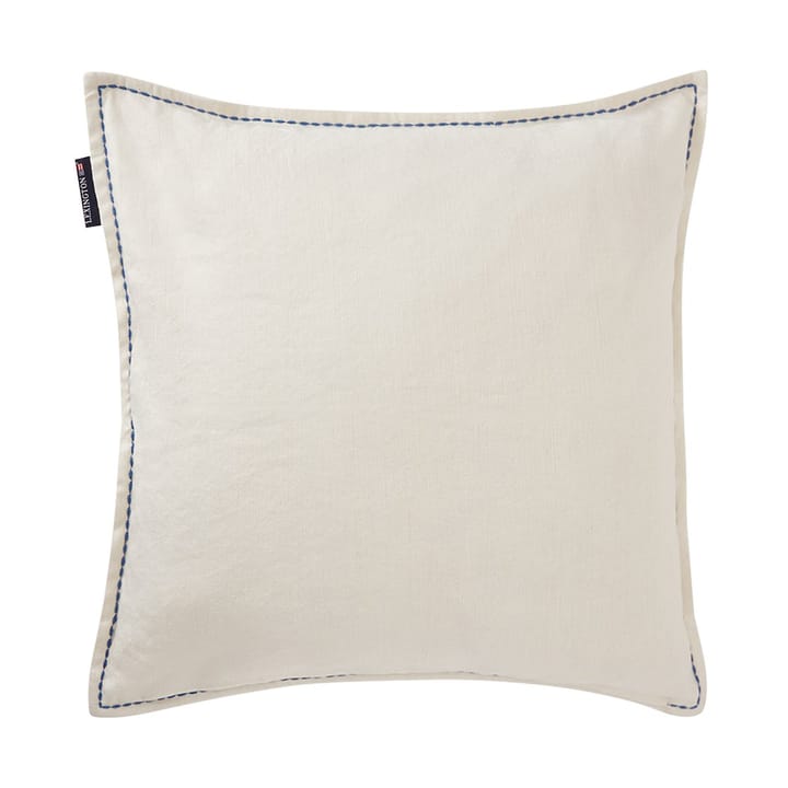 Capa de almofada Logo Embroidered Linen/Cotton 50x50 cm - White - Lexington