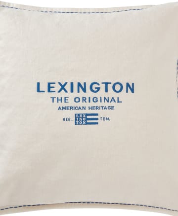 Capa de almofada Logo Embroidered Linen/Cotton 50x50 cm - White - Lexington