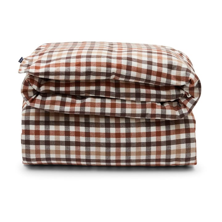 Capa de edredão Checked algodão flanela 150x210 cm - Rust brown-white - Lexington