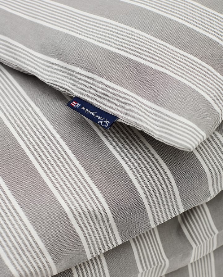 Capa de edredão de liocel e algodão Striped 150x210 cm, Cinza-branco Lexington