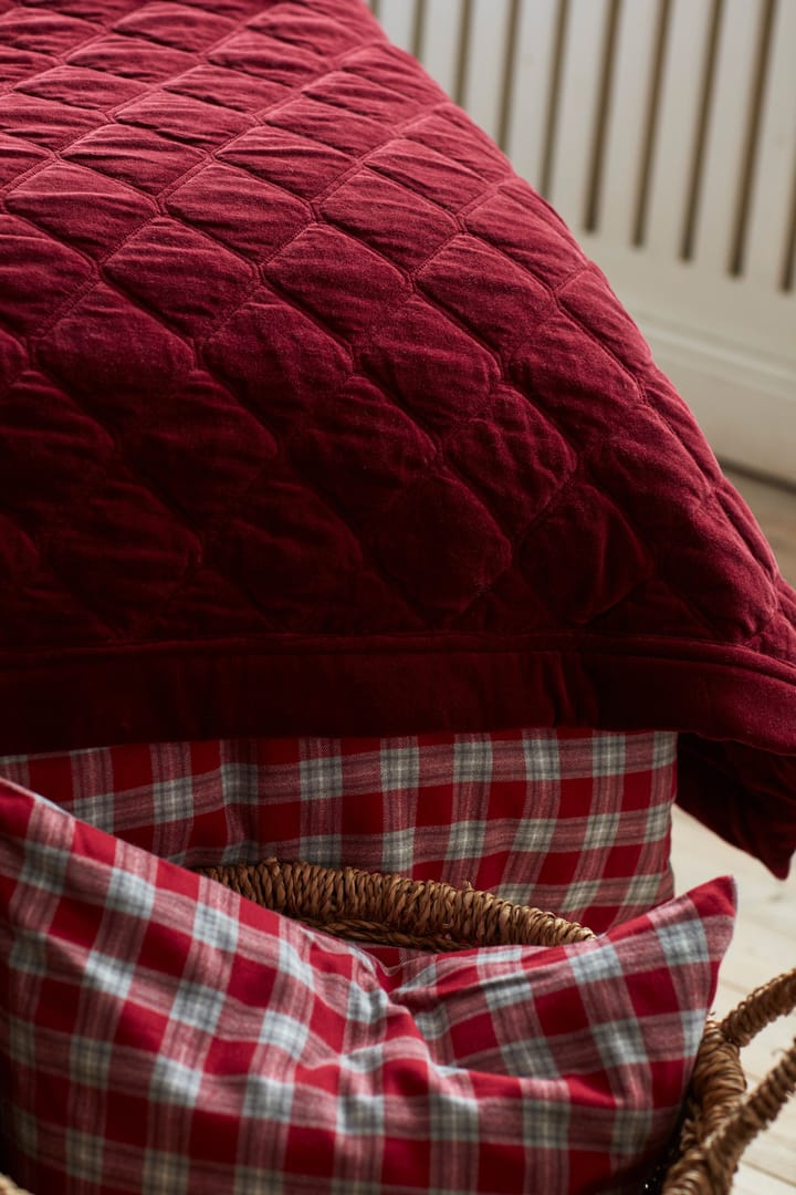 Colcha algodão e veludo Quilted Organic 240x260 cm - Vermelho - Lexington