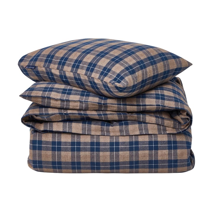 Conjunto de cama Checked Flannel 150x210 cm - Denim blue-beige - Lexington