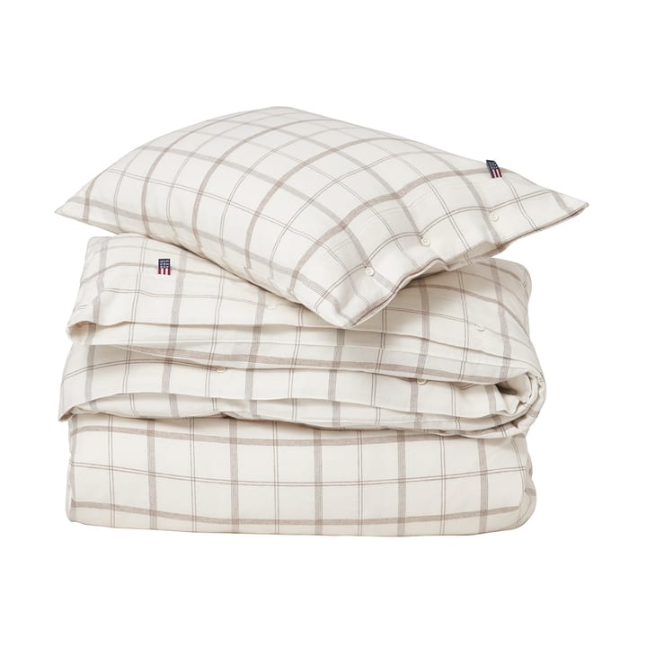 Conjunto de cama Checked Flannel 150x210 cm - White-brown - Lexington