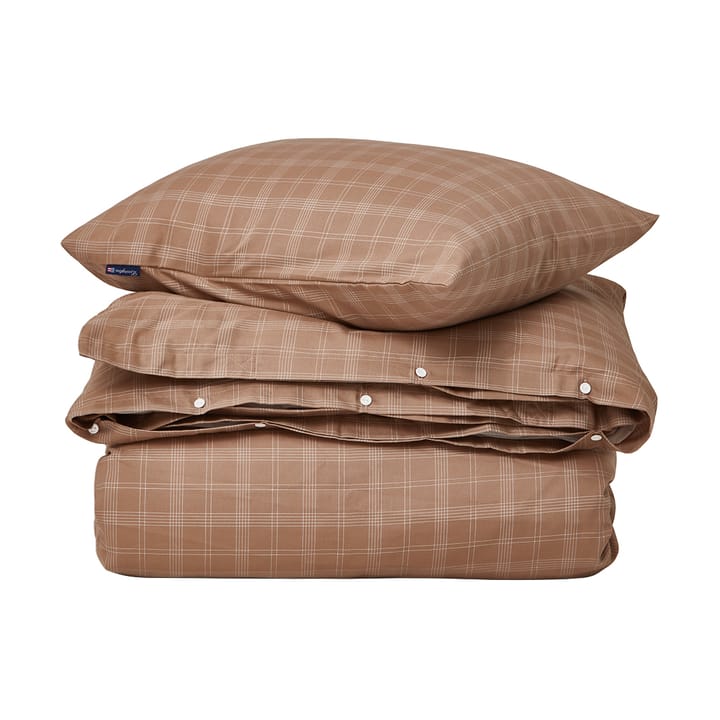 Conjunto de cama Checked Pin Point Oxford 150x210 cm - Brown - Lexington