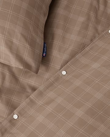 Conjunto de cama Checked Pin Point Oxford 150x210 cm - Brown - Lexington