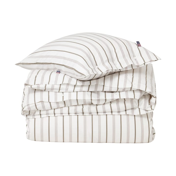 Conjunto de cama Striped Cotton Poplin 150x210 cm - White - Lexington