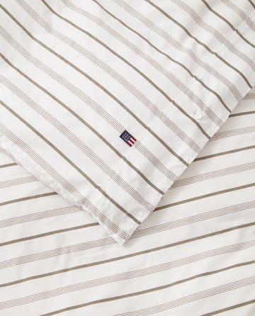 Conjunto de cama Striped Cotton Poplin 150x210 cm - White - Lexington